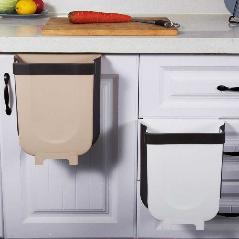 9L Folding Waste Bins Kitchen Garbage Bin Foldable Car Trash Can Wall Mounted Trashcan for Bathroom Toilet Waste Storage Bucket