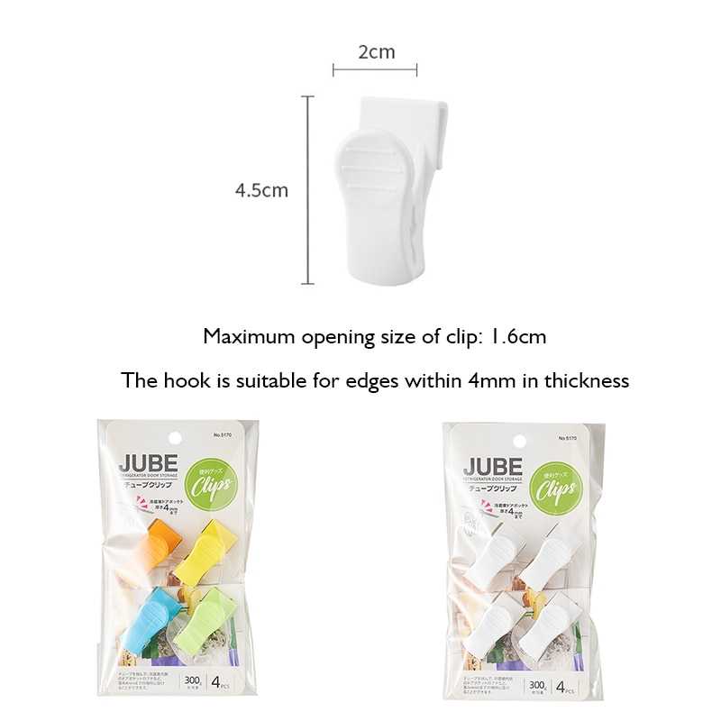 4Pcs Refrigerator Door Organizer Hook Household Sundries Sorting Clip Used to Refrigerator Side Door For Small Objects Container