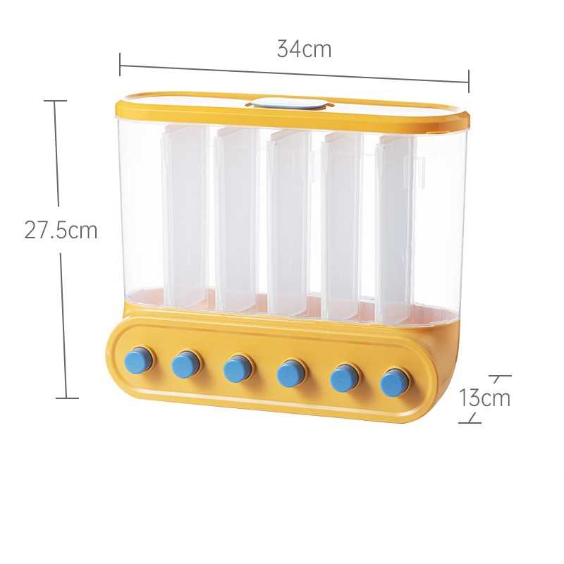 2/4/6L Food Grains Storage Tank Box Sealed Moisture Proof Rice Buckets Wall Mounted Organizer Kitchen Bulk Classified Container