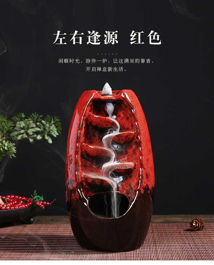 Burner Mountain River Ceramic Incense Holder Backflow Waterfall Incense Handicraft Home Decor Table Ornaments