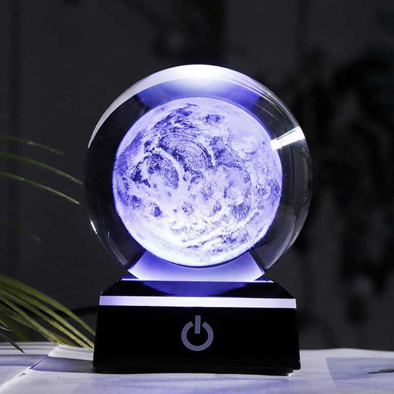 3D Crystal Ball Laser Engraved Planet Crystal Ball Solar System Globe Astronomy Gift Birthday Gift Glass Sphere Home Decoration