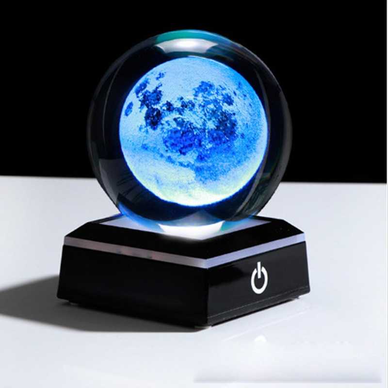 3D Crystal Ball Laser Engraved Planet Crystal Ball Solar System Globe Astronomy Gift Birthday Gift Glass Sphere Home Decoration