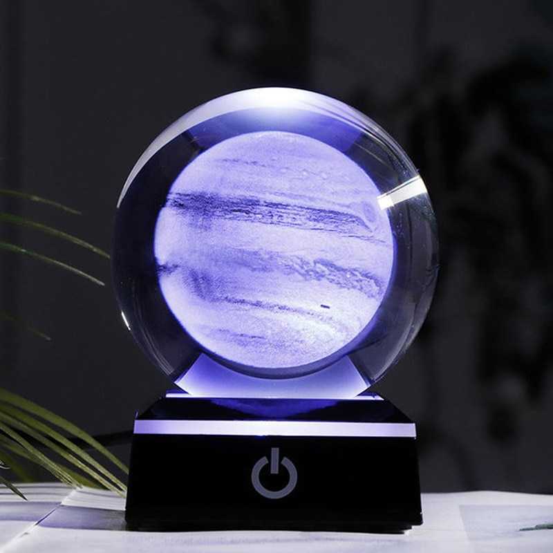 3D Crystal Ball Laser Engraved Planet Crystal Ball Solar System Globe Astronomy Gift Birthday Gift Glass Sphere Home Decoration