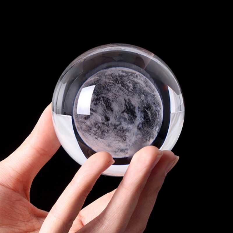 3D Crystal Ball Laser Engraved Planet Crystal Ball Solar System Globe Astronomy Gift Birthday Gift Glass Sphere Home Decoration