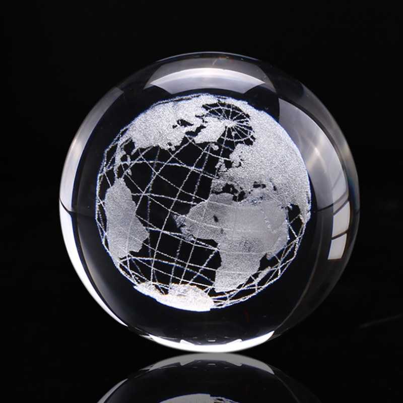 3D Crystal Ball Laser Engraved Planet Crystal Ball Solar System Globe Astronomy Gift Birthday Gift Glass Sphere Home Decoration