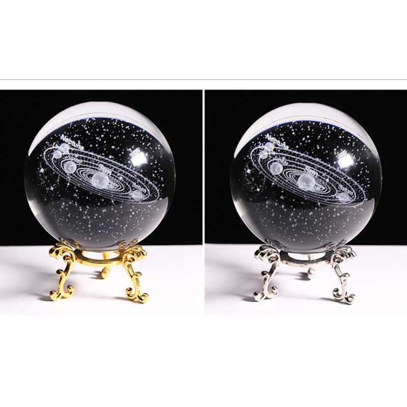 3D Crystal Ball Laser Engraved Planet Crystal Ball Solar System Globe Astronomy Gift Birthday Gift Glass Sphere Home Decoration