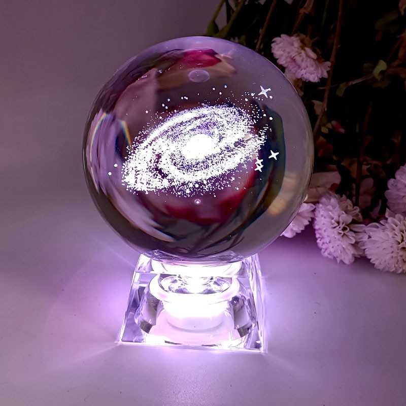 3D Crystal Ball Laser Engraved Planet Crystal Ball Solar System Globe Astronomy Gift Birthday Gift Glass Sphere Home Decoration