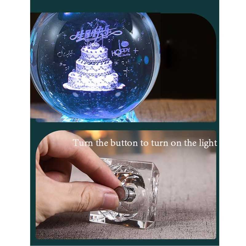 3D Crystal Ball Laser Engraved Planet Crystal Ball Solar System Globe Astronomy Gift Birthday Gift Glass Sphere Home Decoration