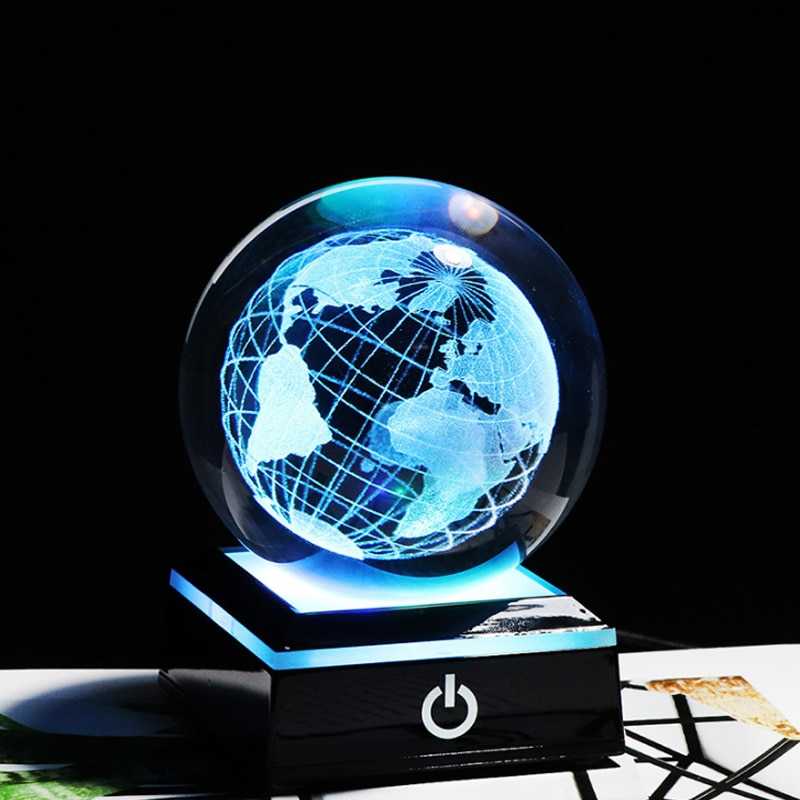 3D Crystal Ball Laser Engraved Planet Crystal Ball Solar System Globe Astronomy Gift Birthday Gift Glass Sphere Home Decoration