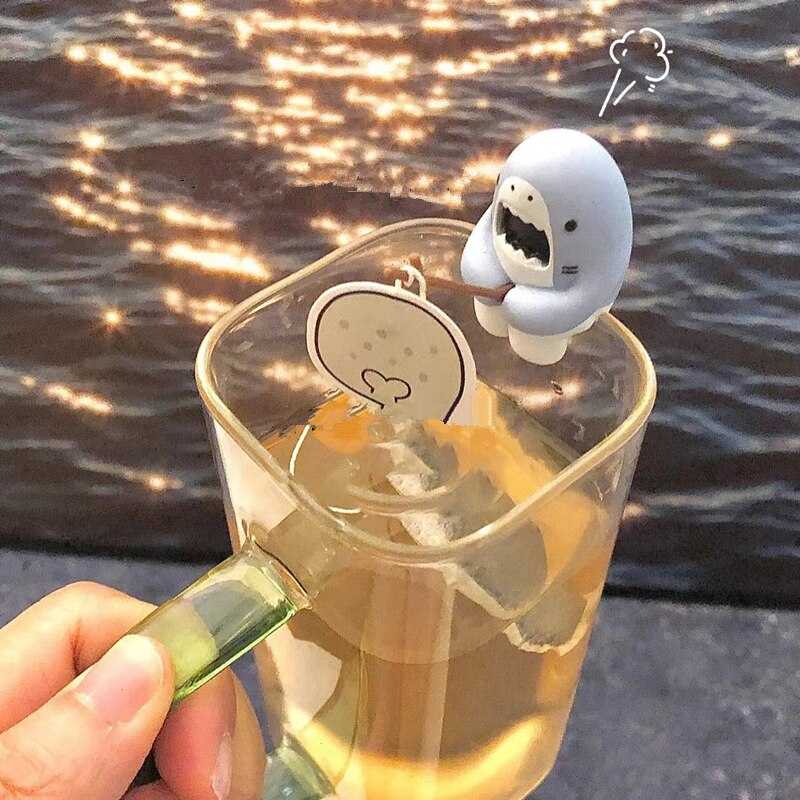 Reusable Silicone Tea Infuser Creative shark Shaped Funny Herbal Tea Bag Coffee Filter Diffuser Strainer Tea Accessories