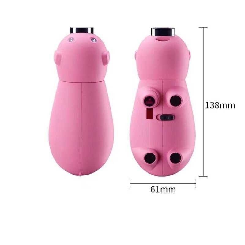 New Unusual Creative Double Fire Lighter Open Fire Inflatable Smiling Face Cute Pig Shape Lighter Gift Cigarette Accessories