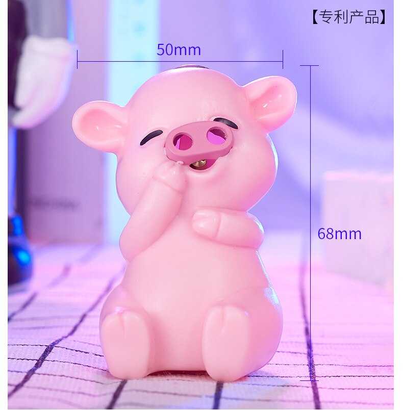 New Unusual Creative Double Fire Lighter Open Fire Inflatable Smiling Face Cute Pig Shape Lighter Gift Cigarette Accessories