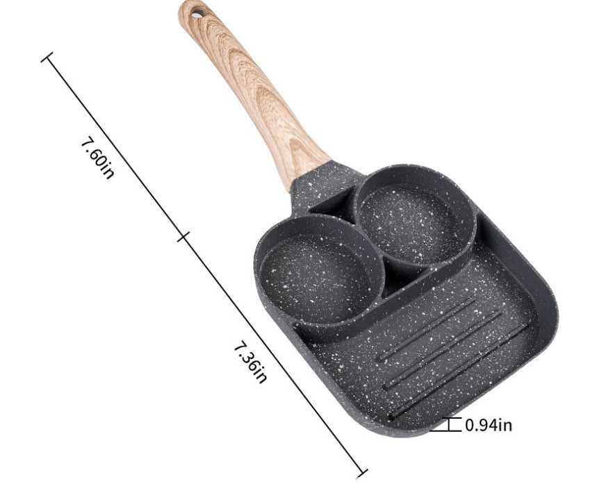 Four-hole Frying Pot Pan Thickened Omelet Pan Non-stick Egg Pancake Steak Pan Cooking Egg Ham Pans Breakfast Maker Cookware