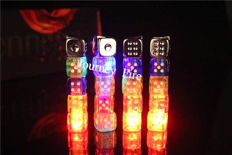 Personality Free Fire Dice Lighter Funny Glowing Toy Butane Refillable Gas Lighter Portable Gadgets For Men Rotatable Lighter