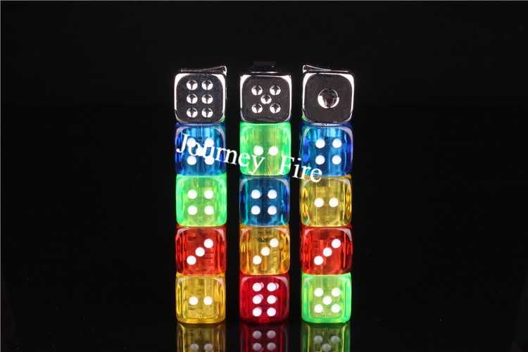 Personality Free Fire Dice Lighter Funny Glowing Toy Butane Refillable Gas Lighter Portable Gadgets For Men Rotatable Lighter