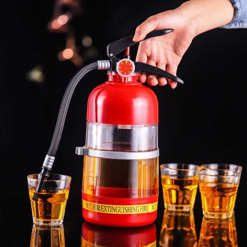 2L Creative Wine Drink Dispenser Fire Extinguisher Pourer Party Beer Water Dispenser Beer Barrels Beverage Liquor Bar Accessory