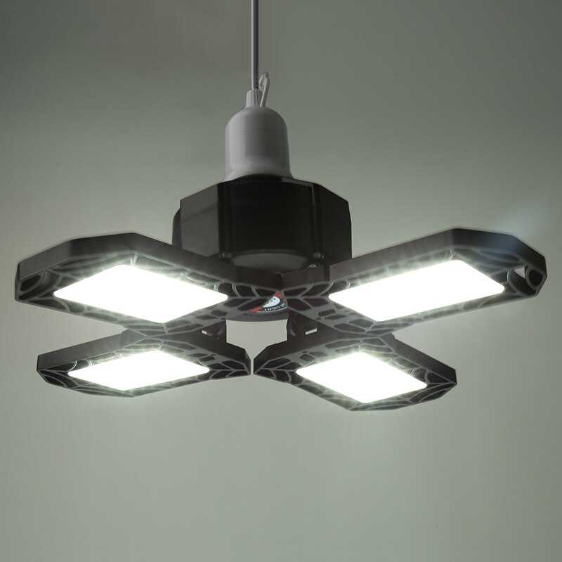 360 Degree LED Light E26/E27 Garage Deformable Indoor Ceiling Light Garage Workshop Hood Mount High Light Garage Workshop Light