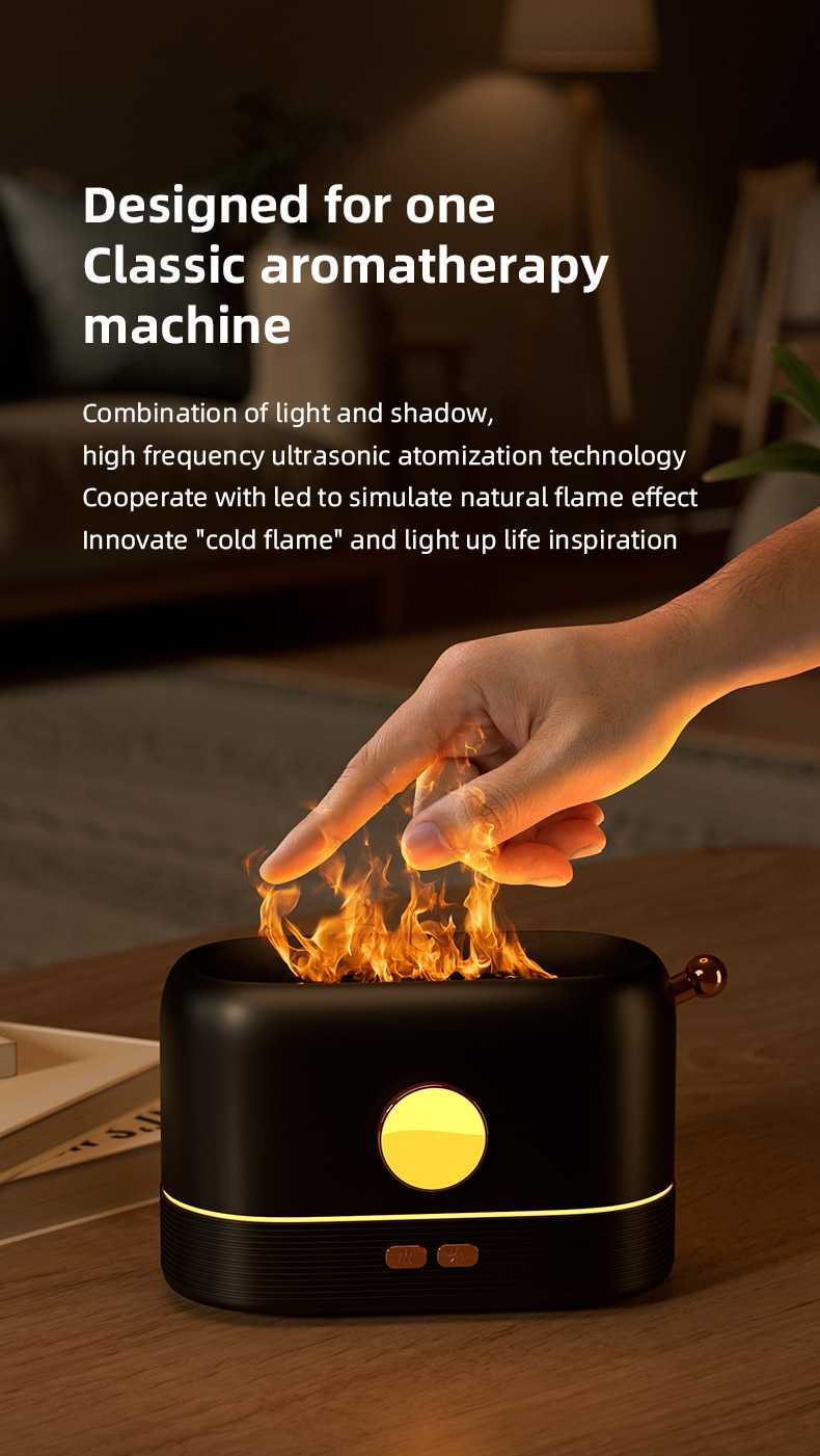 Colorful Flame Aroma Diffuser Air Humidifier Ultrasonic Cool Mist Maker Fogger Led Essential Oil Flame Lamp Difusor