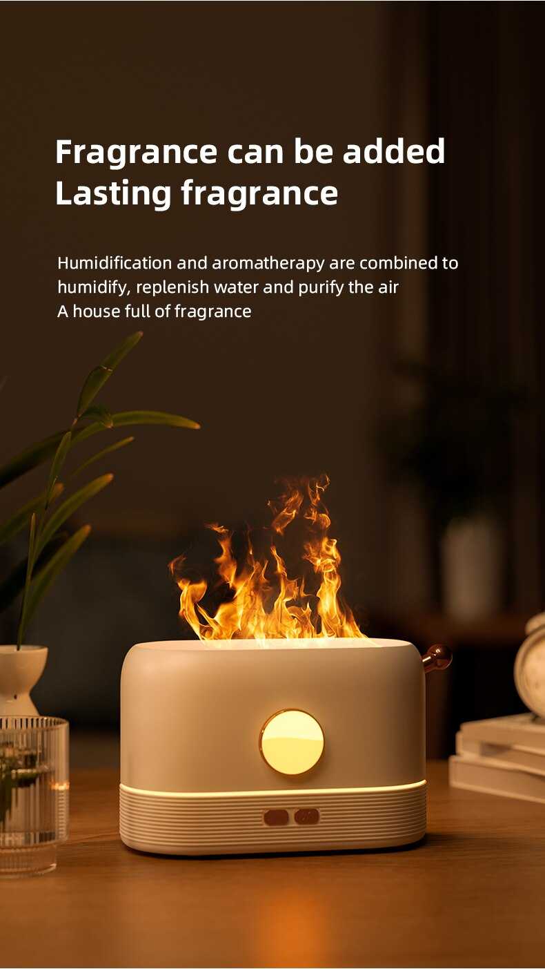 Colorful Flame Aroma Diffuser Air Humidifier Ultrasonic Cool Mist Maker Fogger Led Essential Oil Flame Lamp Difusor