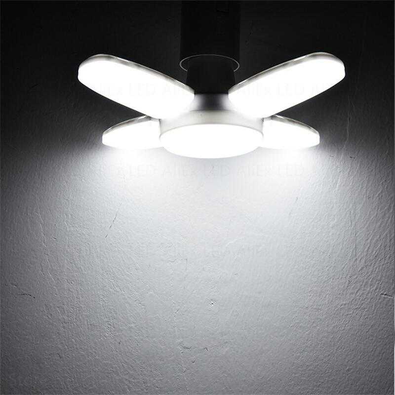 NEW E27 LED Bulb Fan Blade Timing Lamp AC85-265V 28W Foldable Led Light Bulb Lampada Night Light For Home Ceiling Light Lighting