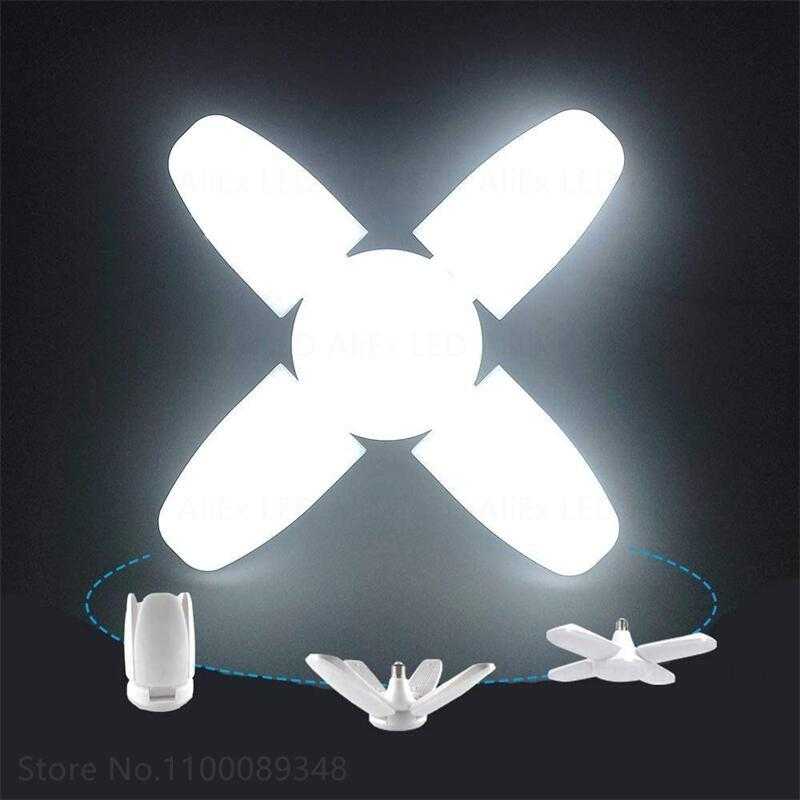 NEW E27 LED Bulb Fan Blade Timing Lamp AC85-265V 28W Foldable Led Light Bulb Lampada Night Light For Home Ceiling Light Lighting