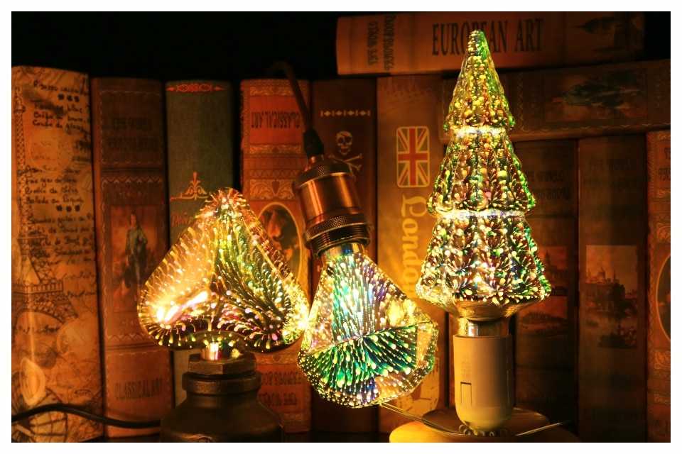 3D Decoration LED Light Bulb E27 6W 85-265V Vintage Star Fireworks Edison Bulb Lamp Holiday Night Light Novelty Christmas Tree