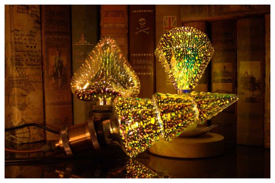 3D Decoration LED Light Bulb E27 6W 85-265V Vintage Star Fireworks Edison Bulb Lamp Holiday Night Light Novelty Christmas Tree