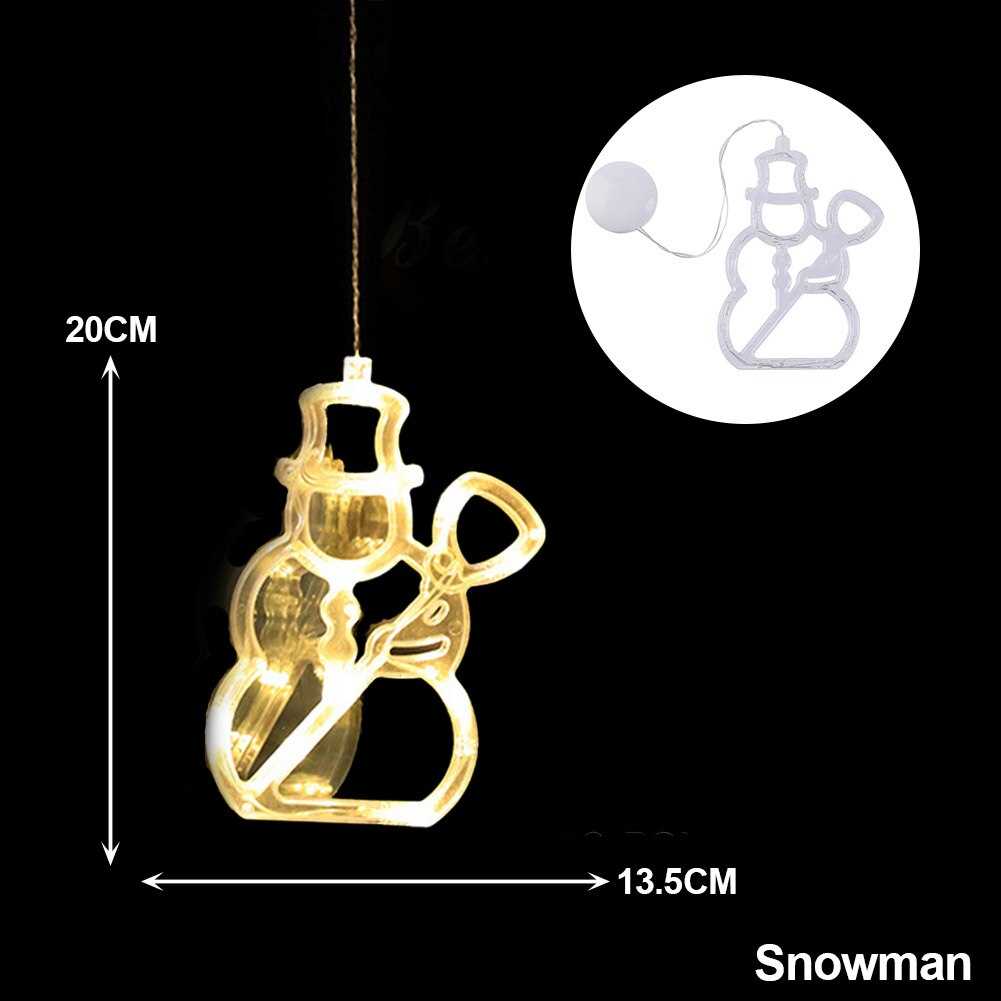 2022 Christmas Decoration Santa Claus Elk LED Light Suction Cup Window Pendant Lamp Noel Natal New Year 2023 Home Decoration