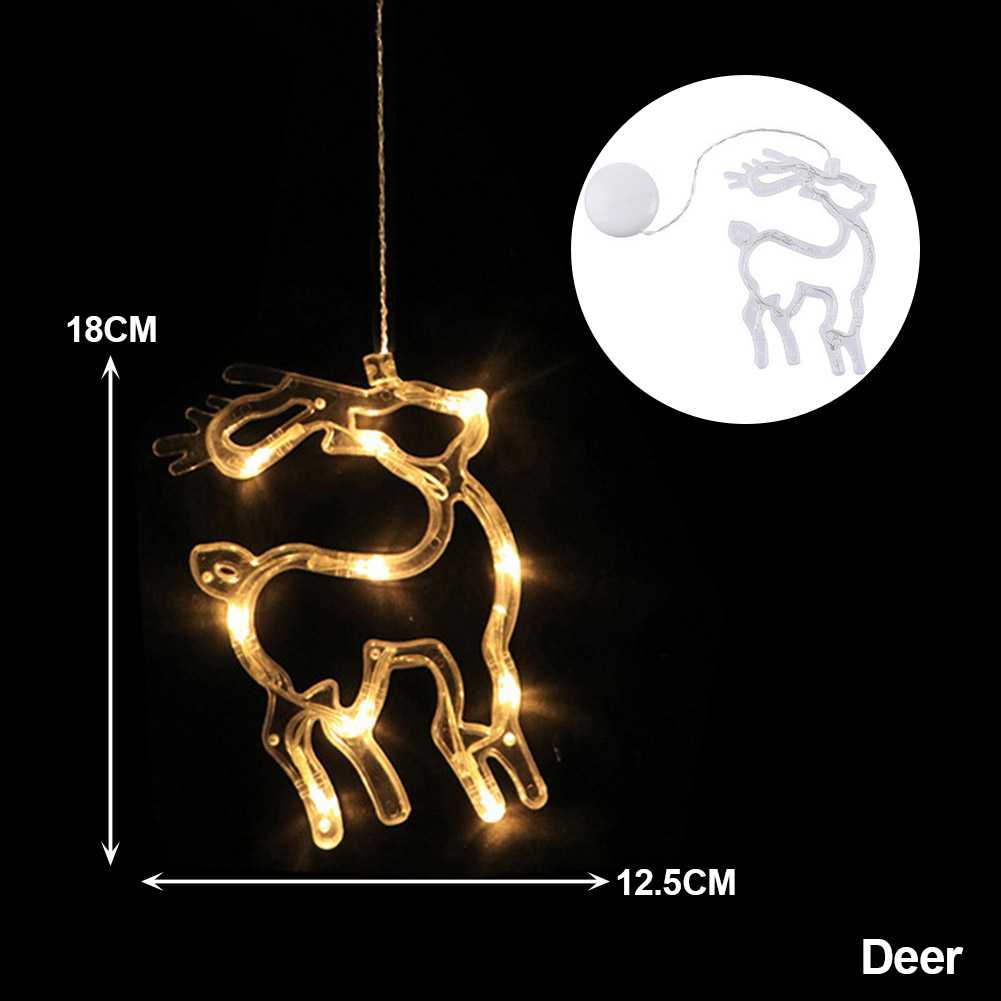 2022 Christmas Decoration Santa Claus Elk LED Light Suction Cup Window Pendant Lamp Noel Natal New Year 2023 Home Decoration