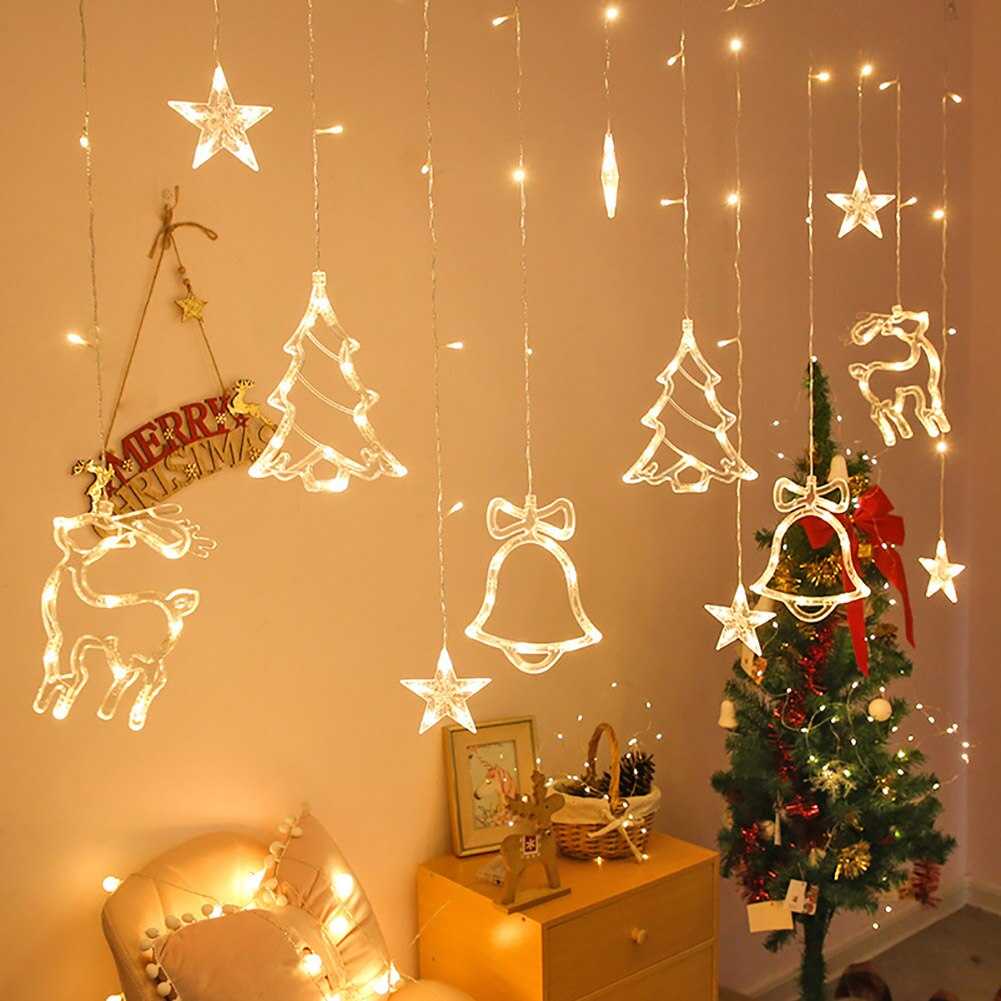 2022 Christmas Decoration Santa Claus Elk LED Light Suction Cup Window Pendant Lamp Noel Natal New Year 2023 Home Decoration