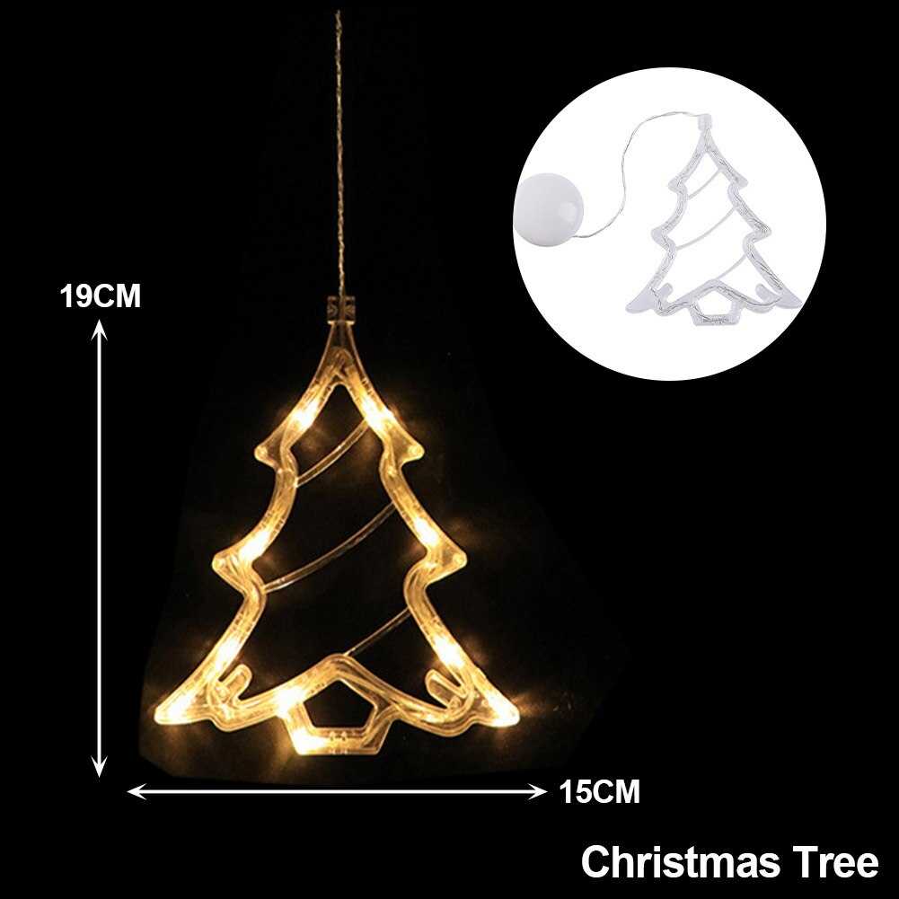 2022 Christmas Decoration Santa Claus Elk LED Light Suction Cup Window Pendant Lamp Noel Natal New Year 2023 Home Decoration