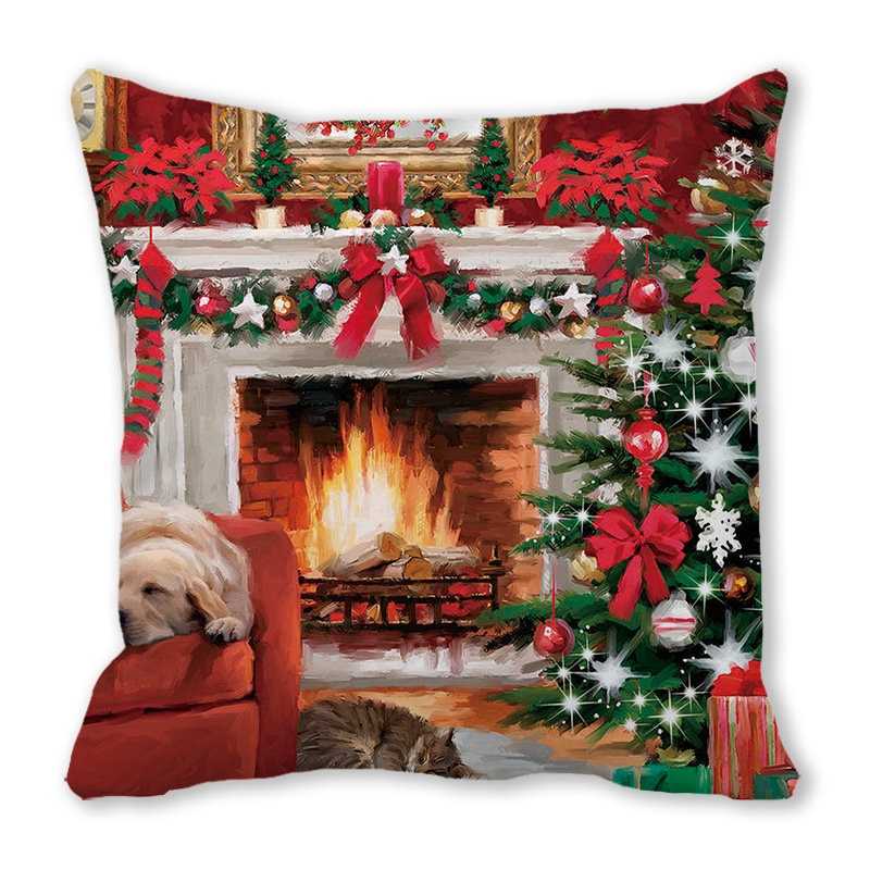 Merry Christmas Decorations for Home Xmas Cushion Cover Christmas Ornament Pillowcase Natal Navidad 2022 New Year Gifts 45x45cm