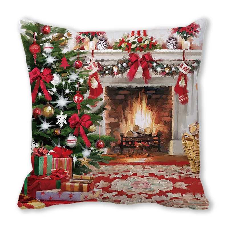 Merry Christmas Decorations for Home Xmas Cushion Cover Christmas Ornament Pillowcase Natal Navidad 2022 New Year Gifts 45x45cm