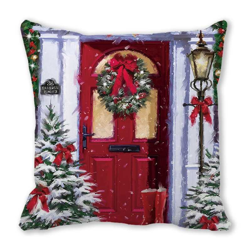 Merry Christmas Decorations for Home Xmas Cushion Cover Christmas Ornament Pillowcase Natal Navidad 2022 New Year Gifts 45x45cm