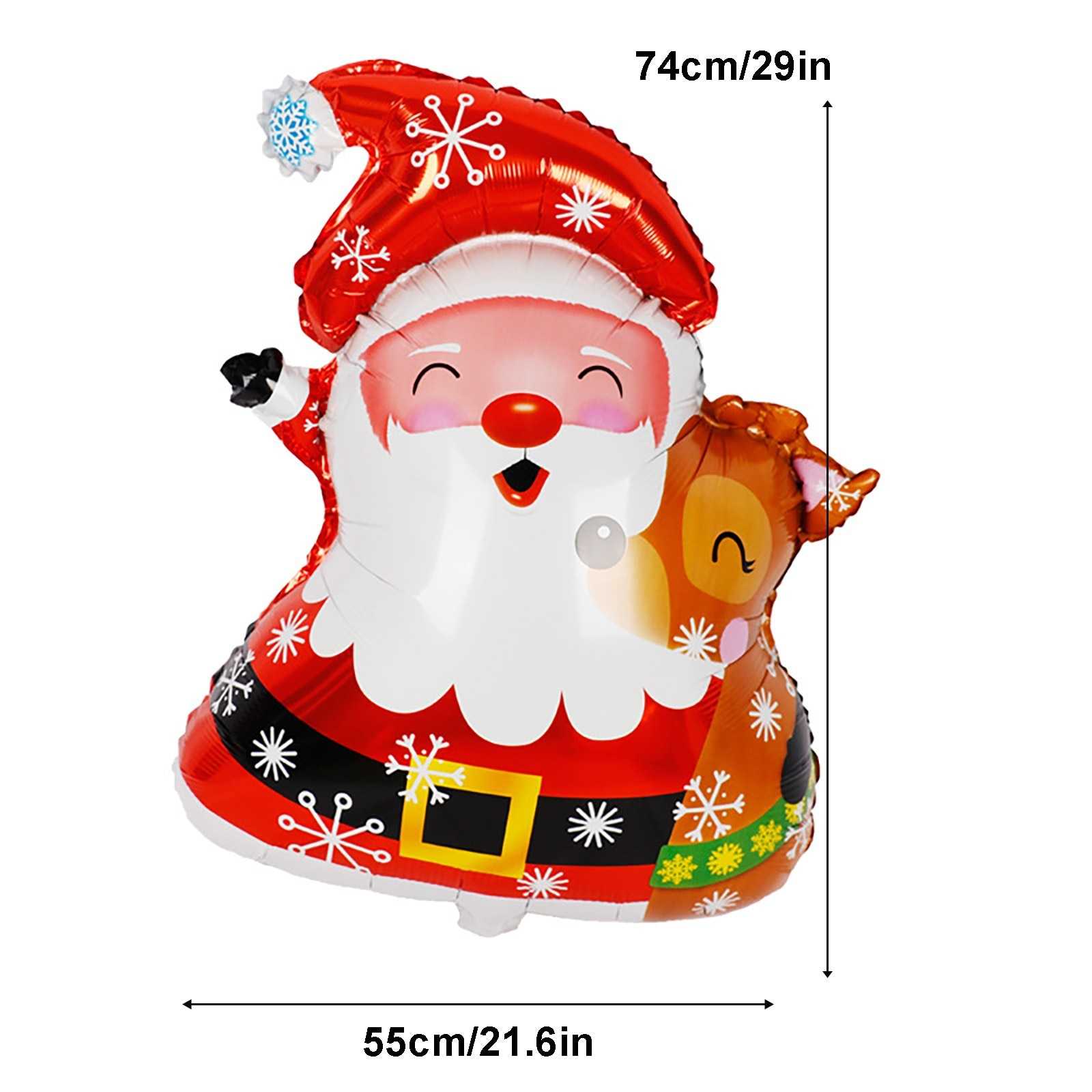 1pcs Mini Christmas Balloons Santa Claus Snowman Elk Air Globos Noel Bell Inflatable Toys Kid Christmas Decoration Navidad 2022