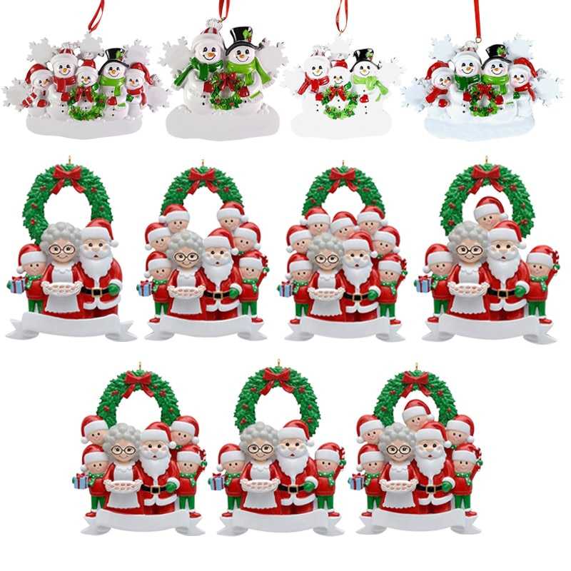 2022 Christmas Holiday Decorations Personalised Family Christmas Xmas Tree Bauble Decoration Ornament Elk Deer Family ornaments