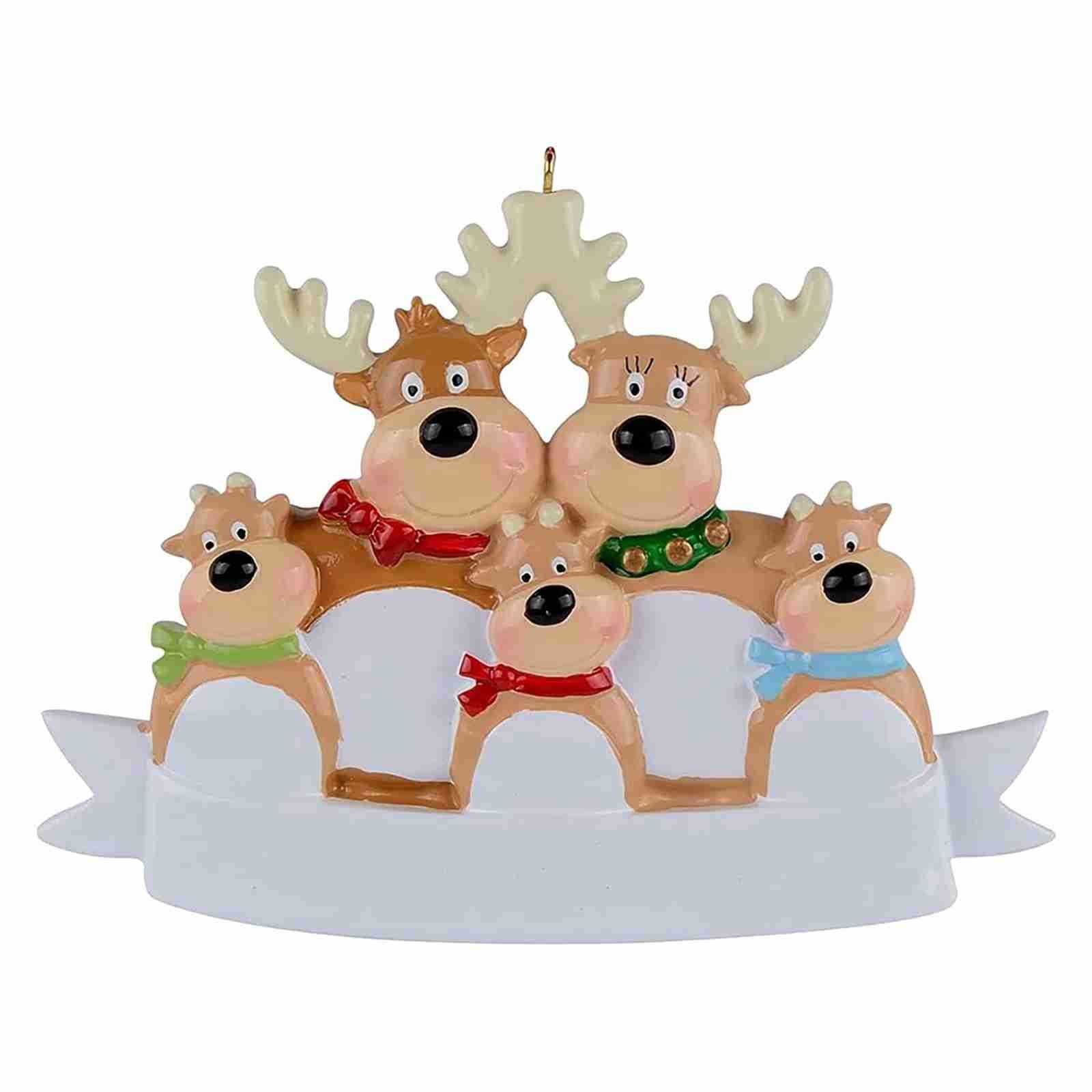 2022 Christmas Holiday Decorations Personalised Family Christmas Xmas Tree Bauble Decoration Ornament Elk Deer Family ornaments