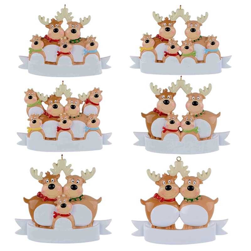 2022 Christmas Holiday Decorations Personalised Family Christmas Xmas Tree Bauble Decoration Ornament Elk Deer Family ornaments