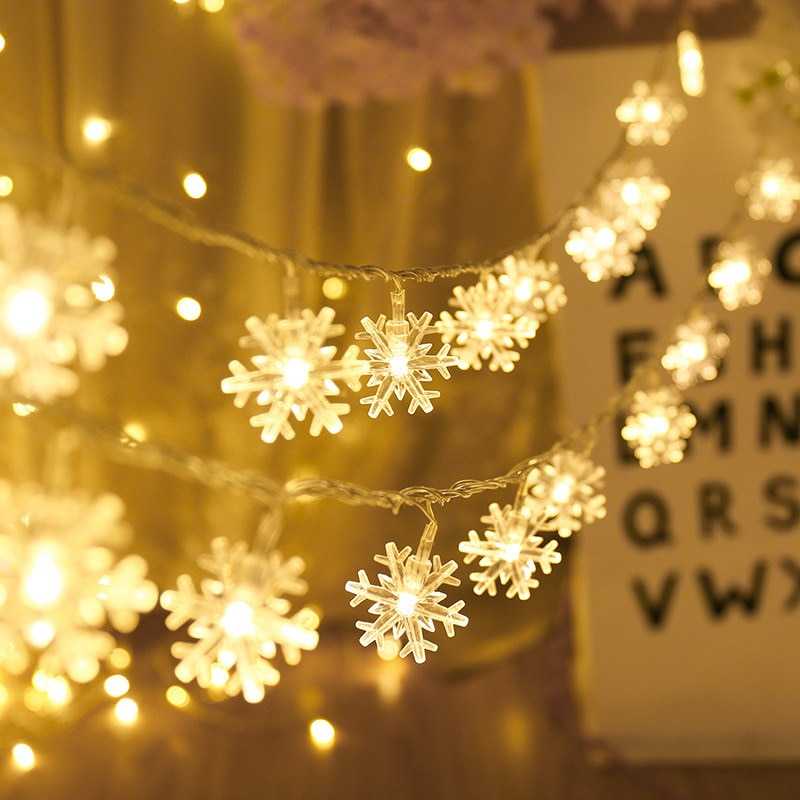 1.5M/3M Snowflake LED String Lights Fairy Lights Festoon Led Light Battery-operated Garland New Year Christmas Decorations 2022