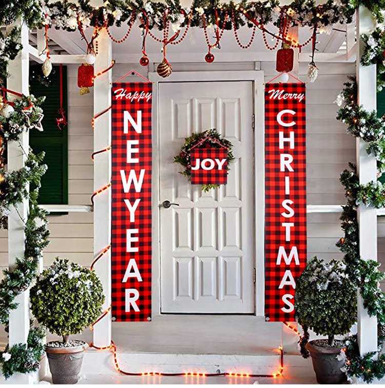 Christmas Door Decoration 2022 Merry Christmas Banner Decor for Home Hanging Xmas Ornament Navidad Happy New Year Gift 2023