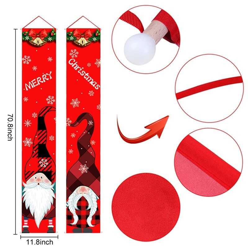 Christmas Door Decoration 2022 Merry Christmas Banner Decor for Home Hanging Xmas Ornament Navidad Happy New Year Gift 2023