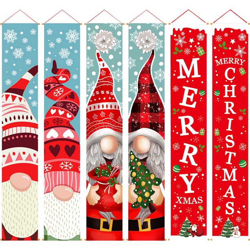 Christmas Door Decoration 2022 Merry Christmas Banner Decor for Home Hanging Xmas Ornament Navidad Happy New Year Gift 2023