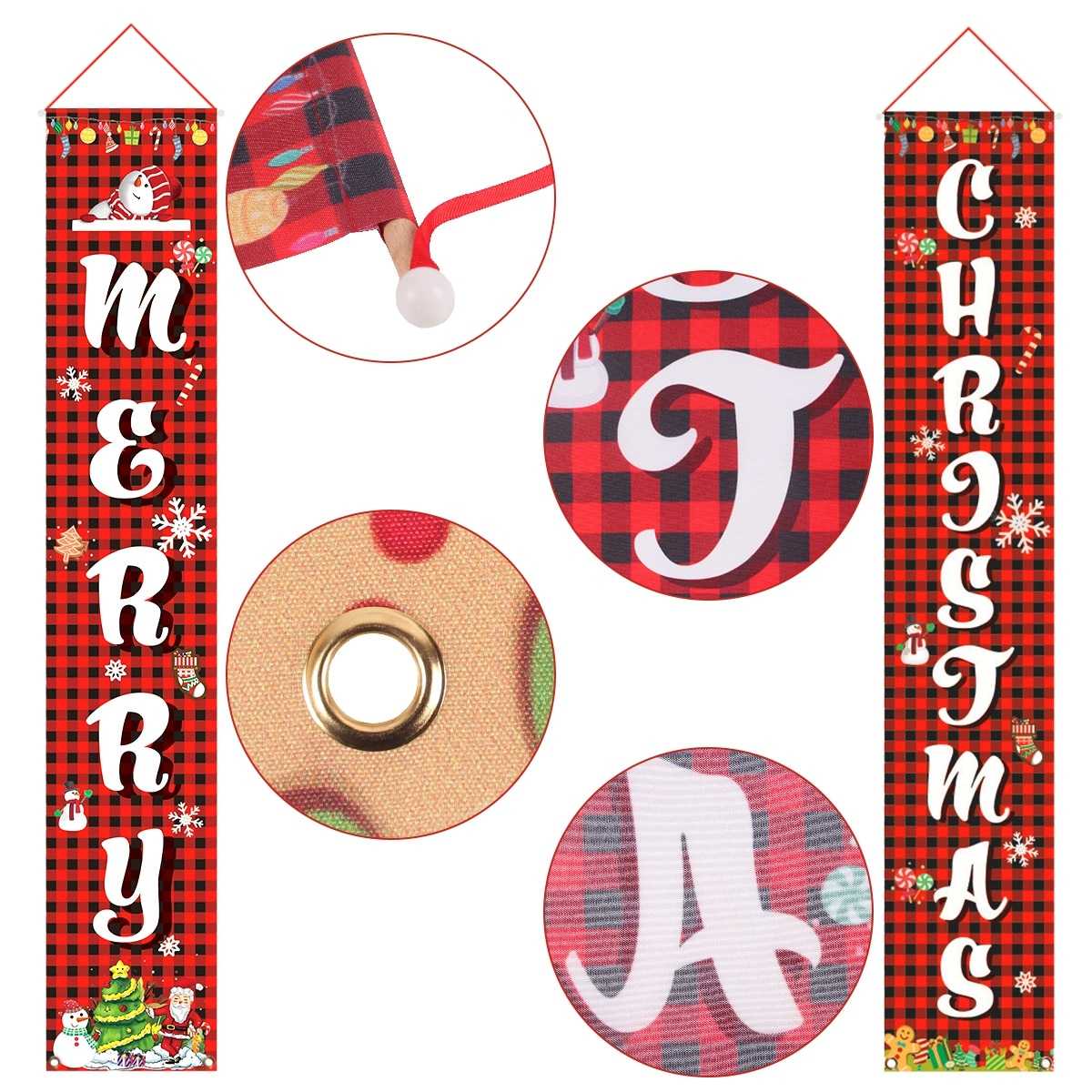 Christmas Door Decoration 2022 Merry Christmas Banner Decor for Home Hanging Xmas Ornament Navidad Happy New Year Gift 2023