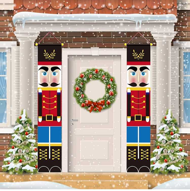 Christmas Door Decoration 2022 Merry Christmas Banner Decor for Home Hanging Xmas Ornament Navidad Happy New Year Gift 2023