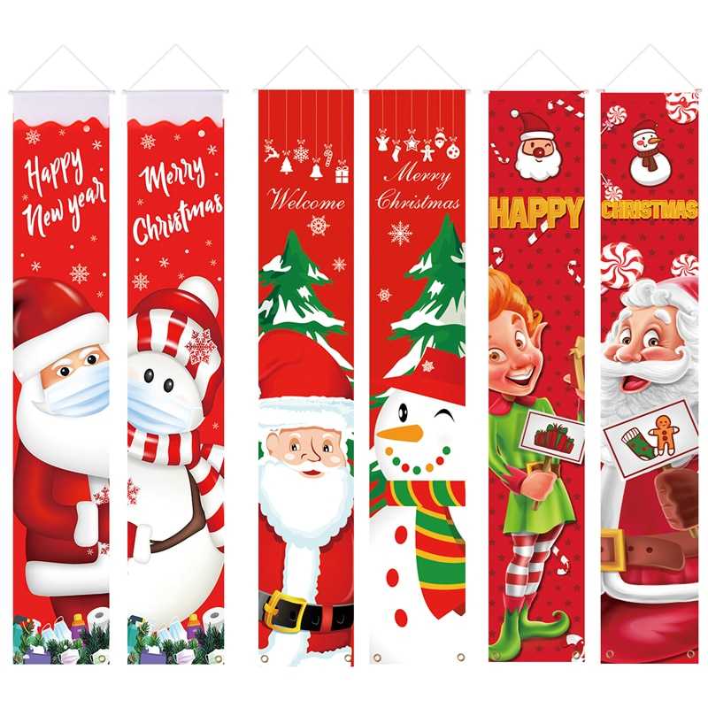 Christmas Door Decoration 2022 Merry Christmas Banner Decor for Home Hanging Xmas Ornament Navidad Happy New Year Gift 2023