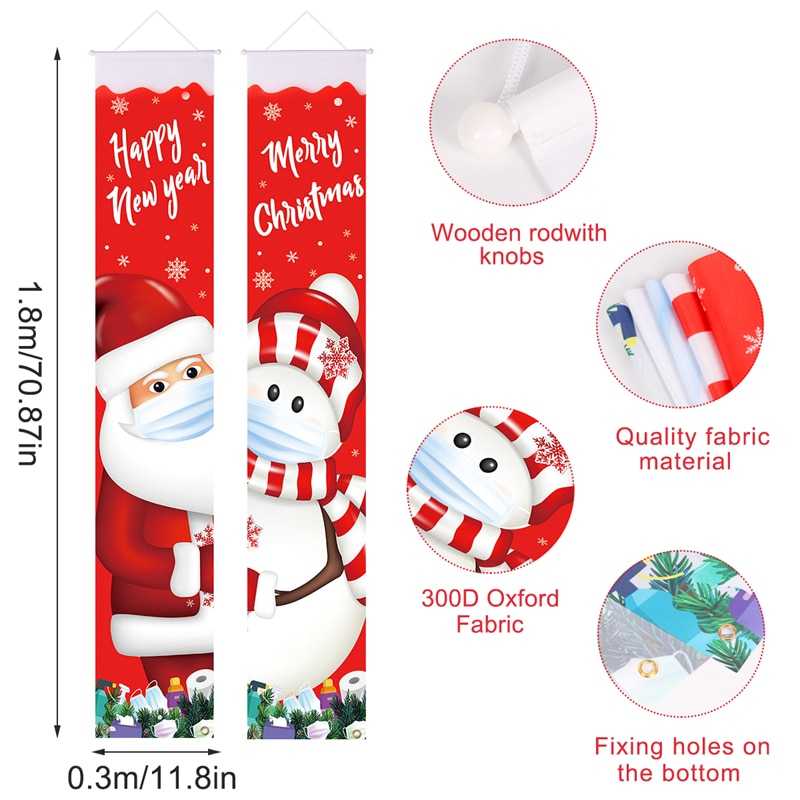 Christmas Door Decoration 2022 Merry Christmas Banner Decor for Home Hanging Xmas Ornament Navidad Happy New Year Gift 2023