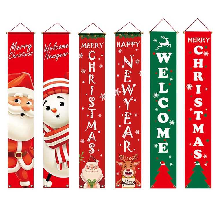 Christmas Door Decoration 2022 Merry Christmas Banner Decor for Home Hanging Xmas Ornament Navidad Happy New Year Gift 2023