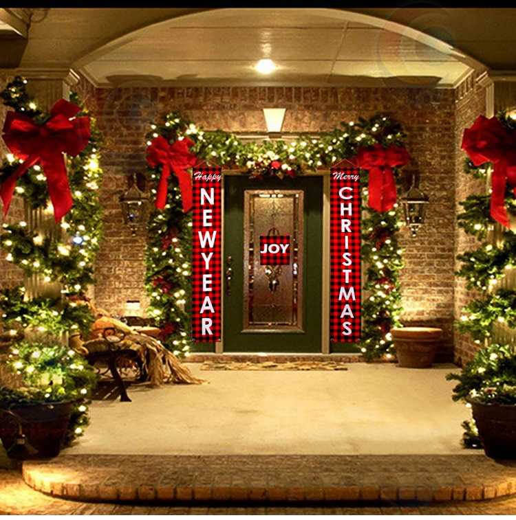 Christmas Door Decoration 2022 Merry Christmas Banner Decor for Home Hanging Xmas Ornament Navidad Happy New Year Gift 2023