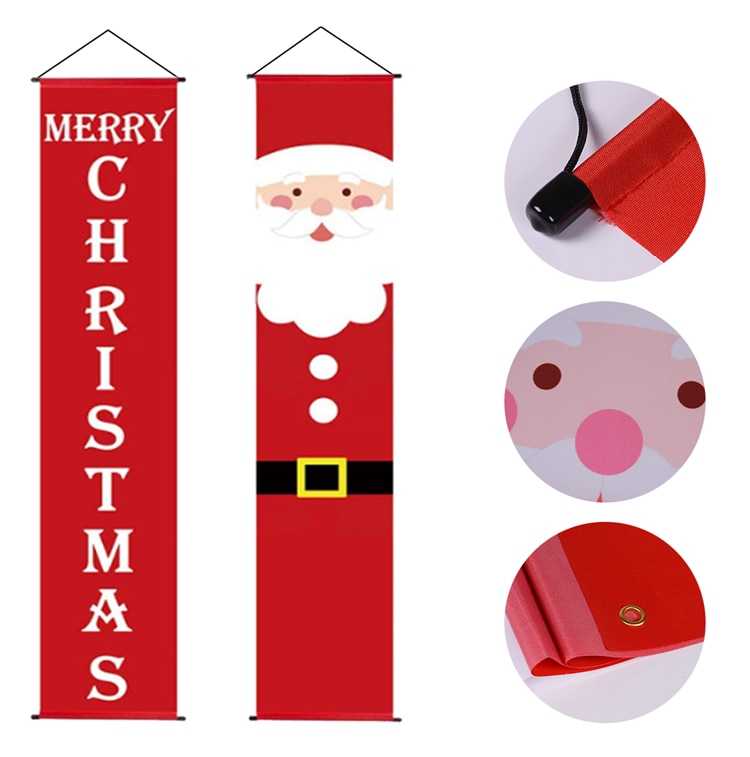 Christmas Door Decoration 2022 Merry Christmas Banner Decor for Home Hanging Xmas Ornament Navidad Happy New Year Gift 2023