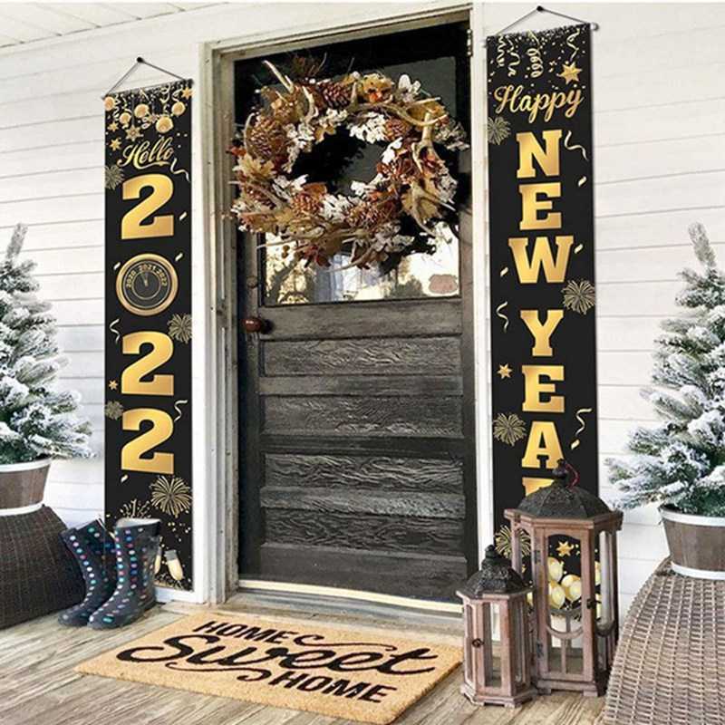 Christmas Door Decoration 2022 Merry Christmas Banner Decor for Home Hanging Xmas Ornament Navidad Happy New Year Gift 2023